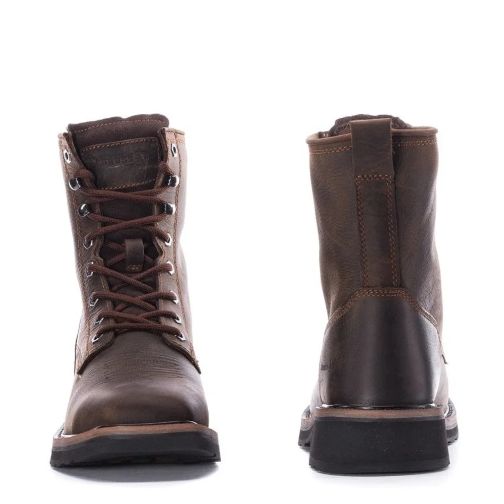 Men's Size 13 - EUROSTAR Tuffy Square Lace Steel Toe Work Boots Dark Brown NEW
